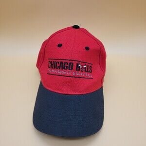 Chicago Bulls Hat Cap Championship Basketball Red Adjustable Fox Sports Net NBA
